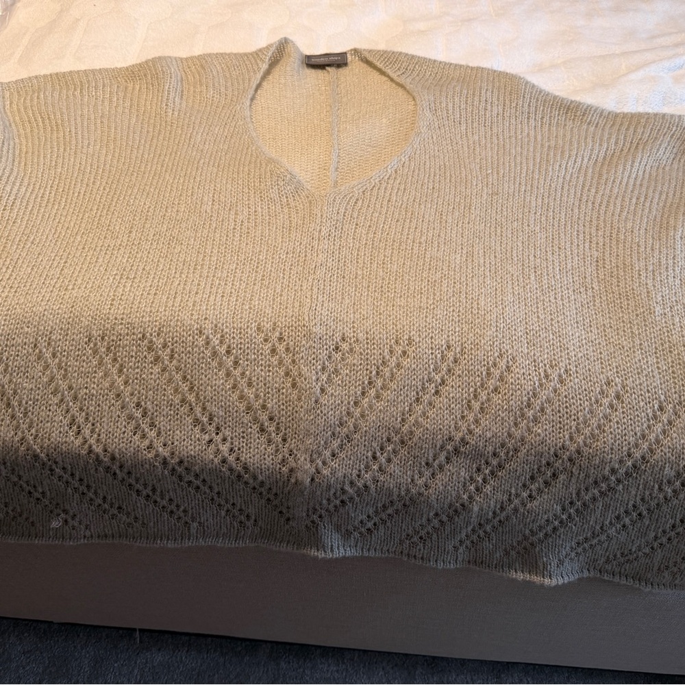 Wooden Ships Beige Knit Poncho